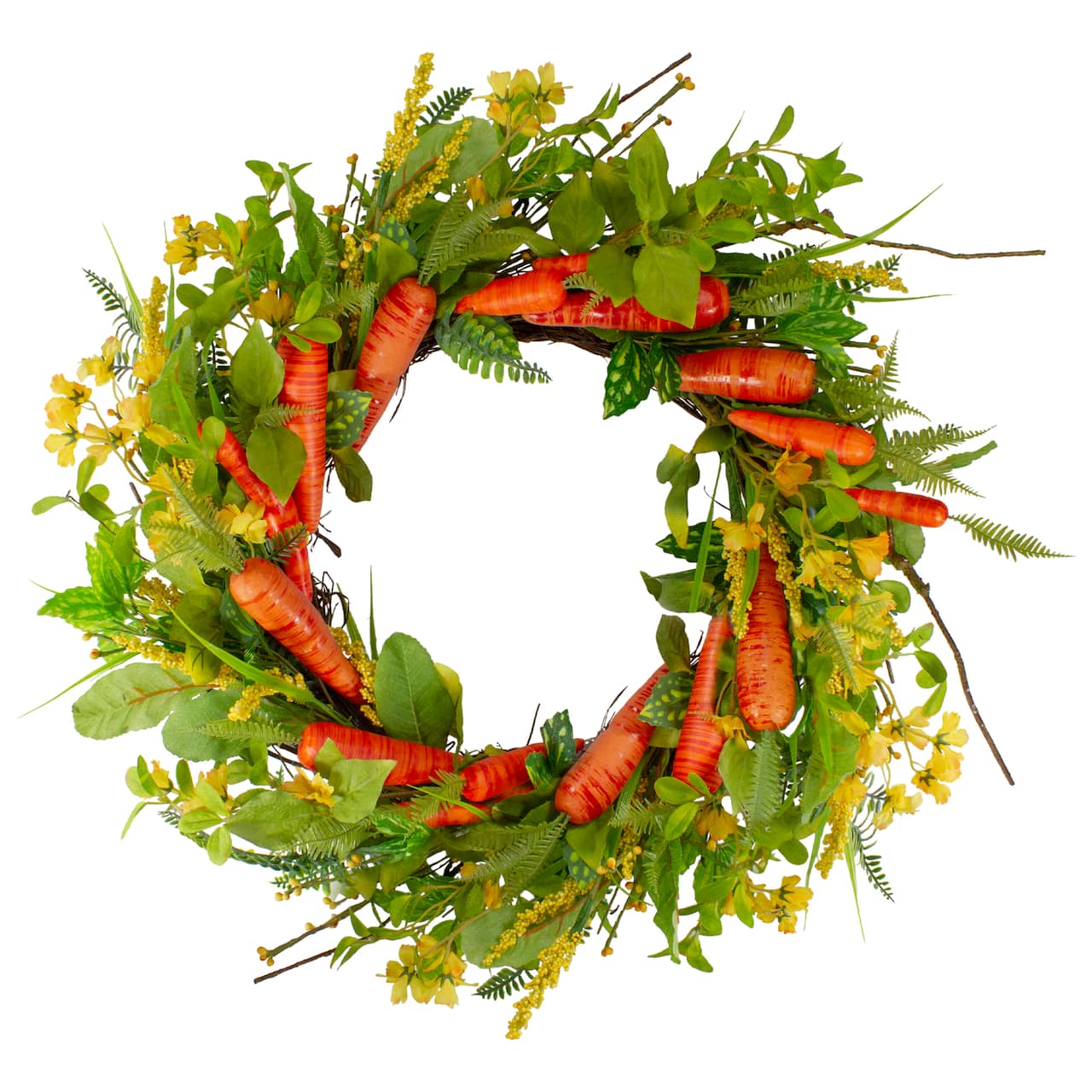 22" Orange & Yellow Carrot & Berry Foliage Easter Floral Spring Wreath